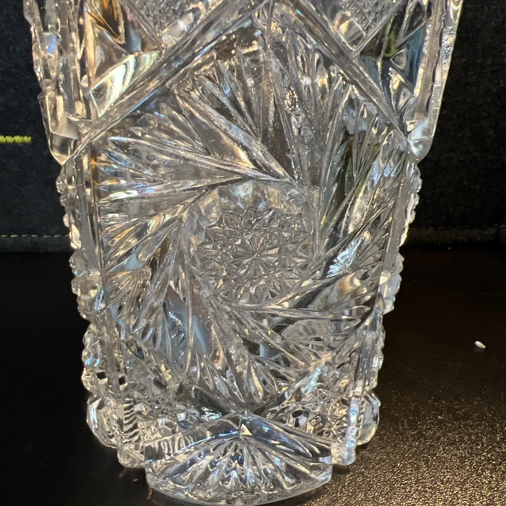 Vintage EAPG 1913 US Glass Art Cut Line Whirling Star Pitcher 7.75